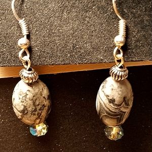 Beautiful Genuine Crazy lace Agate Handmade Earrings.